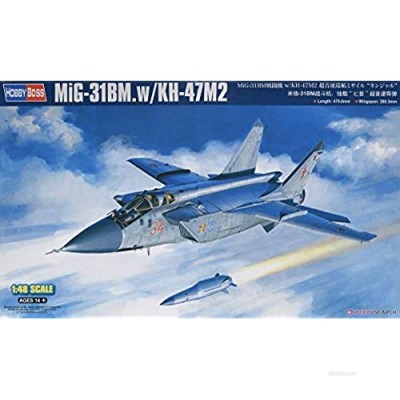 Hobby Boss 1/48 Scale MiG-31BM. with KH-47M2 - Plastic Model Building Set # 81770