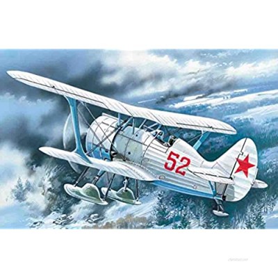 ICM 1/72 Scale I-15 bis  WWII Soviet Biplane Fighter (Winter Version) - Plastic Model Building Kit # 72013