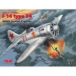 ICM Plastic Model Airplane I-16 Type 24 WWII Soviet Fighter 1/48 48097