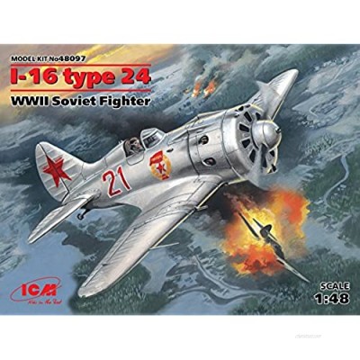 ICM Plastic Model Airplane I-16 Type 24  WWII Soviet Fighter 1/48 48097