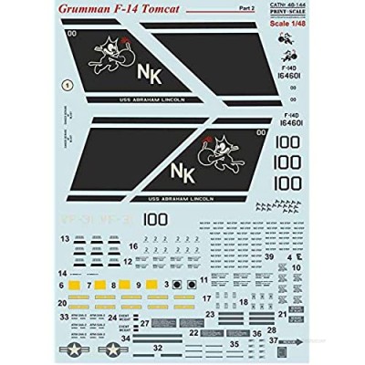 Print Scale 48-144 - 1/48 F-14 Tomcat Part 2 The Complete Set 2 Leaf  Wet Decal
