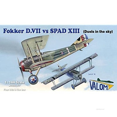 Valom 1/144 Scale Fokker D.VII vs SPAD XIII (Duels in The Sky) - Plastic Model Building Kit # 14419