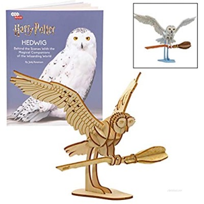 Harry Potter Hedwig 3D Wood Puzzle & Model Figure Kit (24 Pcs) - Build & Paint Your Own 3-D Movie Toy - Holiday Educational Gift for Kids & Adults  No Glue Required  8+ 
