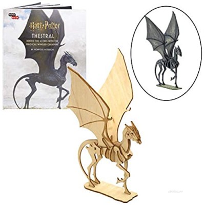 Harry Potter Thestral3D Wood Puzzle & Model Figure Kit (22 Pcs) - Build & Paint Your Own 3-D Book Movie Toy - Holiday Educational Gift for Kids & Adults  No Glue Required  8+ 