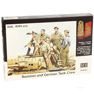 Master Box WWII Rommel and German Tank Crew DAK (6) Figure Model Building Kits (1:35 Scale)