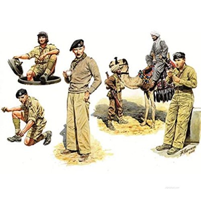 Masterbox 1/35 Scale Commonwealth AFV Crew  English Troops in Northern Africa  WWII Era - Plastic Model Building Set # 3564