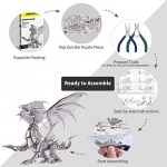 Piececool 3D Metal Model Kits DIY Dragon Flame Model Kit 3D Metal Puzzle for Adults Great Birthday Gifts 115 Pcs