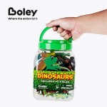 Boley 40Piece Big Bucket Toys-Tub of Educational Dinosaur Toy Playset with T-Rex Velociraptor & More-Small Multicolor