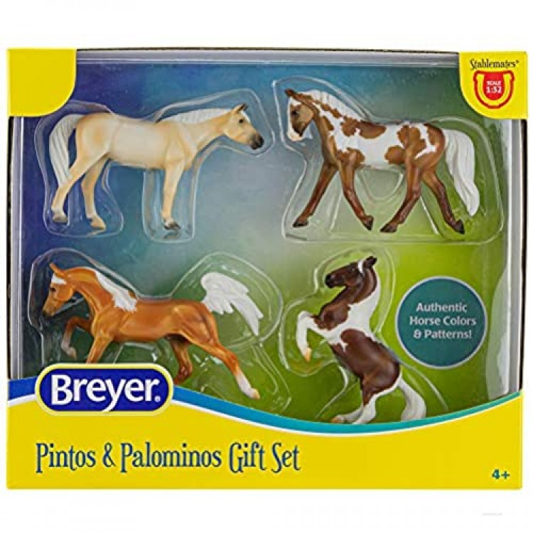 Breyer Horses Stablemates Pintos & Palominos Collection | 4 Horse Set | 1:32 Scale | 3.75 x 2.5 | Horse Toy | Model #6226