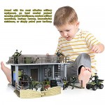 Click N' Play Military Multi Level Command Center Headquarters 51 Piece Play Set With Accessories.
