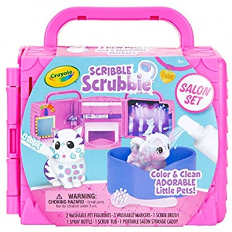 Crayola Scribble Scrubbie Pets Beauty Salon Playset with Toy Pets Gift for Kids