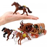 Liberty Imports Wild West Cowboys and Native American Indians Plastic Figure Soldiers Toys Bucket Playset (55 Pieces)