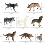 Mini Tudou 8 PCS Multicolor Wolf Toys Figures Animal Figurines Jungle Pack.Cool Collection & Exhibits Best Gift For Ages 3 4 5 Boys & Girls