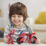 Playskool Heroes Marvel Super Hero Adventures Spider-Man Swingin' Speeder 5 Inch Figure and Motorcycle Set Toys for Kids Ages 3 and Up