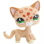 Rare Mini Shorthair Cats Toy – Orange Spots Leopard Kitty – Little Pet Shop Figure – Green Eyes Mini Cat – Cute Short Hair Toys for Kids – Animal Toy for Girls & Boys 3 & Up Ages – #852 – 1pc