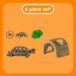 Schleich Wild Life 6-Piece Tortoise Toy Figure with Hatchlings and Turtle Home Playset for Kids Ages 3-8