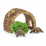 Schleich Wild Life 6-Piece Tortoise Toy Figure with Hatchlings and Turtle Home Playset for Kids Ages 3-8