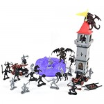 Sunny Days Entertainment Knights and Dragons Figures in Bucket – 42 Assorted Soldiers and Accessories Toy Play Set for Kids Boys and Girls | Plastic Fantasy Figurines with Storage Container