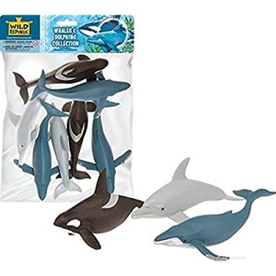 Wild Republic 83783 Polybag Whales and Dolphins  Humpback Whale  Orca   Dolphins  Kids Gifts  7 - Pieces