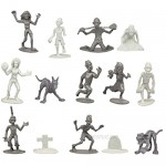 Zombie Army Action Figures - Big Bucket of 100 Zombies with 14 Unique Sculpts - Zombies Pets Graves and Humans For Playtime Decoration and Parties