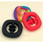 2 Pcs Stress Relief Toy Snappers Fidget Toy Funny Suction Cup Finger Sensory Fidget Toy Noise Maker Toy for Children and Adults (Rainbow+Black)