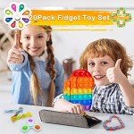 20 Pack Fidget Toy Set Sensory Fidget Toys Set with Push Popp Bubble Simple Dimple Stress Relief Fidget Toys Packages Fidget Toys Pack Cheap for Kids Adults
