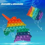 2PCS Fidget Toys Push Popping Bubble Fidget Toy Special Needs Stress Reliever for Kids Family (Rainbow Owl & Rainbow Unicorn)