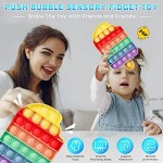 4 Pack Pop Pack Rainbow Bubble Fidget Sensory Toy Push on Pop Bubbles Popping Toy Cheap Popper Fidget Toy Pack Stress Relief Tool Sensory Toy Office School Game for Kids Teens Adults
