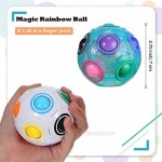 4 Pieces Glow Rainbow Magic Ball Cube Puzzle Toy Brain Teaser with 11 Rainbow for Teens and Adults