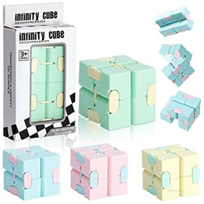 4 Pieces Infinity Cube Toy  Sensory Infinity Cube Autism Relief Toys  Mini ABS Infinity Cube Puzzle Accessories Toy for Adults Hand Cube Relieve Stress and Anxiety Relief and Kill Time (Classic Style)