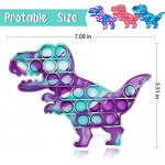 ABCPICK 4 Packs Pop Fidget Toys Tie-Dye Dinosaur Pop Pack Silicone Fidget Poppers Relieve Stress Autism Special Needs for Kids and Adults