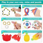 BASEIN Sensory Fidget Toys Set Fidget Toys 19 Pack Relieves Stress Anxiety Sensory Toys for Kids Adults Stress Relief Toys for Focus & Calm Perfect for ADHD Anxiety Autism