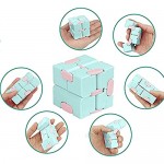 Bekreator Infinity Cube Fidget Toy Mini Shape Finger Toys Stress Relief and Anti Anxiety Toys for Kids and Adults Blue