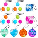 CAMTOA Simple Dimple Fidget Toy 10 PCS Mini Push Bubble Sensory Toys Washable Stress Relief Hand Toys Keychain Colorful Fidget Toys Suitable for Adults and Children to Use on Various Occasions