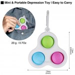 Dimple Fidget Toy Mini Keychain Early Education Brain Teaser Popping Fidget Toys Stress Relief Hand Toys for Kids Adults (Green | Blue | Rose Red)