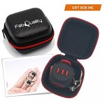 fabquality Fidget Cube + Steel Flipping Chain - Premium Quality Fidget Cube Ball with Exclusive Protective Case Stress Relief Toy (Black & Red)
