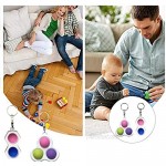 Grarry Fidget Simple Dimple Toy Stress Relief Hand Toys for Kids Adults Anxiety Autism Portable Bubble Keychain Sensory Fidget Toy with Buckle Ring Anti-Anxiety Puzzle Fun (Multicolor- Hexagon-White)