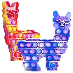 Hoofun POP-Fidget-It-Toys-Llama Silicone Bubble Sensory Alpaca Stress Anxiety Restless Reliever Decompression Squeeze Toy for Stressed  Fidgety and Autism  ASD  Autistic  ADHD Fidget 2 Pack for Girls