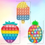 iTechjoy Pop Its It Fidget Toys 3 Pack for Kids and Adults Push Pop Bubble Sensory Fidget Toy for Autism ADHD ADD to Relieve Stress Pop Its Bulk of Rainbow Ice Cream & Strawberry & Pineapple Shapes