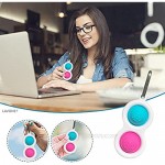 LAVONE Fidget Toys Keychain Push Pop Bubble Fidget Sensory Toy Push Pop Fidget Toy for Kids Adults - Blue/Pink