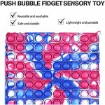 LZJZ Big Size Push Pop Bubble Sensory Fidget Toys 7.8Inch Stress Relief and Anti-Anxiety Tie Dye Sensory Fidget Toy for Child and Adult Play Together (Square)