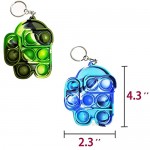 Mini Among Us Push Pop Bubble Sensory Fidget Toy Key Chain 2 Packs-Autism Special Needs Stress Reliever Silicone Stress Reliever Toy Squeeze Fidget Toy (Camouflageblue+Green)