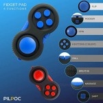 PILPOC Fidget Pad Controller - Premium Quality Fidget Controller Game Focus Toy Smooth ABS Plastic with Exclusive Protective Case Stress Relief for ADHD Fidget Flippy Chain Included (Black & Mix)