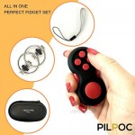 PILPOC Fidget Pad Controller - Premium Quality Fidget Controller Game Focus Toy Smooth ABS Plastic with Exclusive Protective Case Stress Relief for ADHD Fidget Flippy Chain Included (Black & Mix)