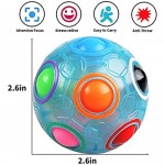 Rainbow Magic Ball Cube 2 Pack Magic Rainbow Ball Fidget Sensory Ball Brain Teasers Games for Puzzle Bundle Stress Fidget Toys for Kids or Adults