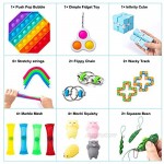 Rizwise Fidget Toy Pack 23pcs Sensory Fidget Pack Relieve Stress & Anxiety for Kids & Adults Funny Fidget Toy Set- Pop Push Bubble/Simple Dimple/Infinity Cube/Wacky Track/Mochi Squishy & More