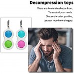 SDFF 2Pcs Fidget Toy Simple Dimple Fidget Keychain Silicone Bubble Sensory Toy Autism Special Needs Stress Reliever Emotion Anxiety Relief Tool for Kids Adults(Blue&Green+Blue&Rose)