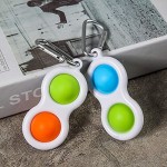 TOMOIN Simple Fidget Toy Stress Relief Hand Toys Push Pop Bubble Sensory Fidget Toy Portable Handheld Mini Fidget Keychain for Kids Adults Anxiety Autism in Home School Office