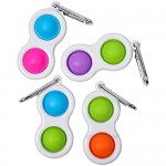 TOMOIN Simple Fidget Toy Stress Relief Hand Toys Push Pop Bubble Sensory Fidget Toy Portable Handheld Mini Fidget Keychain for Kids Adults Anxiety Autism in Home School Office