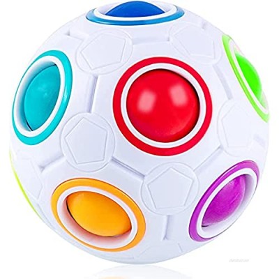 Vdealen Magic Rainbow Puzzle Ball  Speed Cube Ball Fun Stress Reliever Magic Ball- Puzzle Fidget Ball for Children Teens & Adults